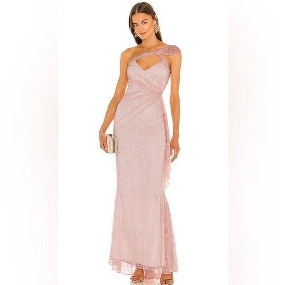 open lace back dress Off-The-Shoulder Long Glitter Prom Dress with Ruffles Hot Pink / 6
